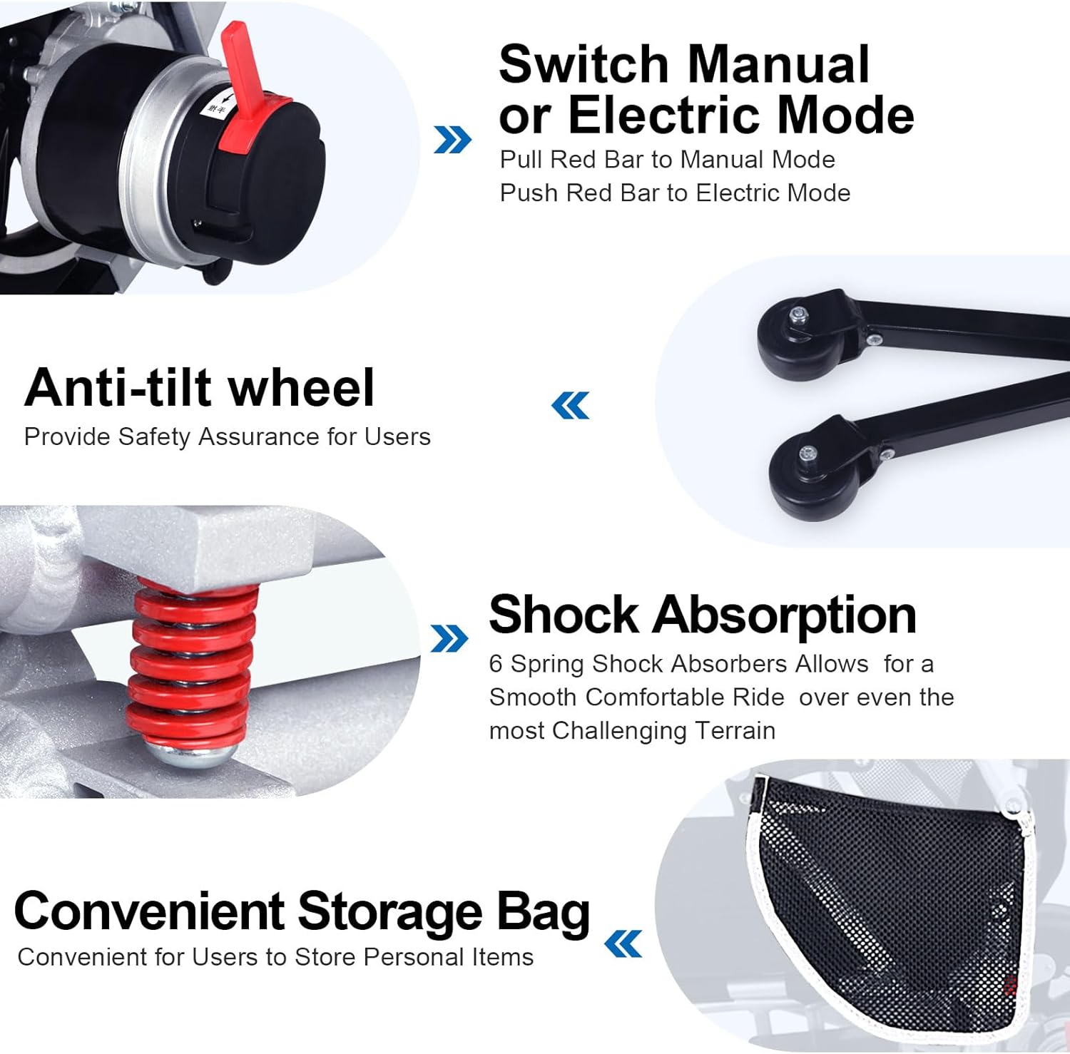 Electric Wheelchair for Adults, 15 Miles Long Travel Range, Intelligent Power Wheelchairs Foldable All Terrain Motorized Wheelchair for Seniors Compact Portable Airline Approved