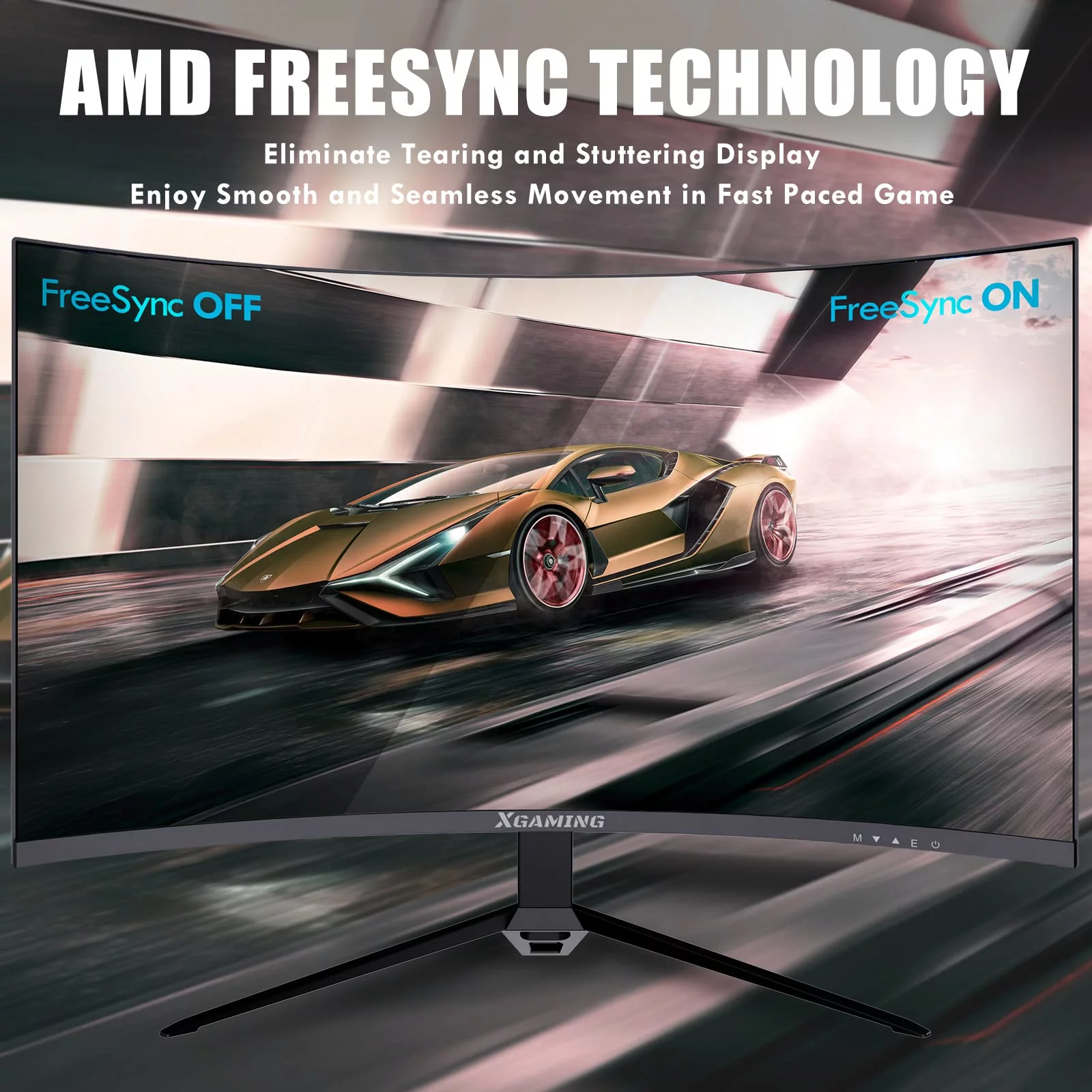 Xgaming 27-inch 165Hz/144Hz Curved Gaming Monitor, Ultra Wide 16:9 1440p PC Monitor for Laptop with 2*Speakers, 1ms AMD, QHD2K(2560 x 1440p) HDR Computer Monitor Support VESA, HDMI&DP, Metal Black