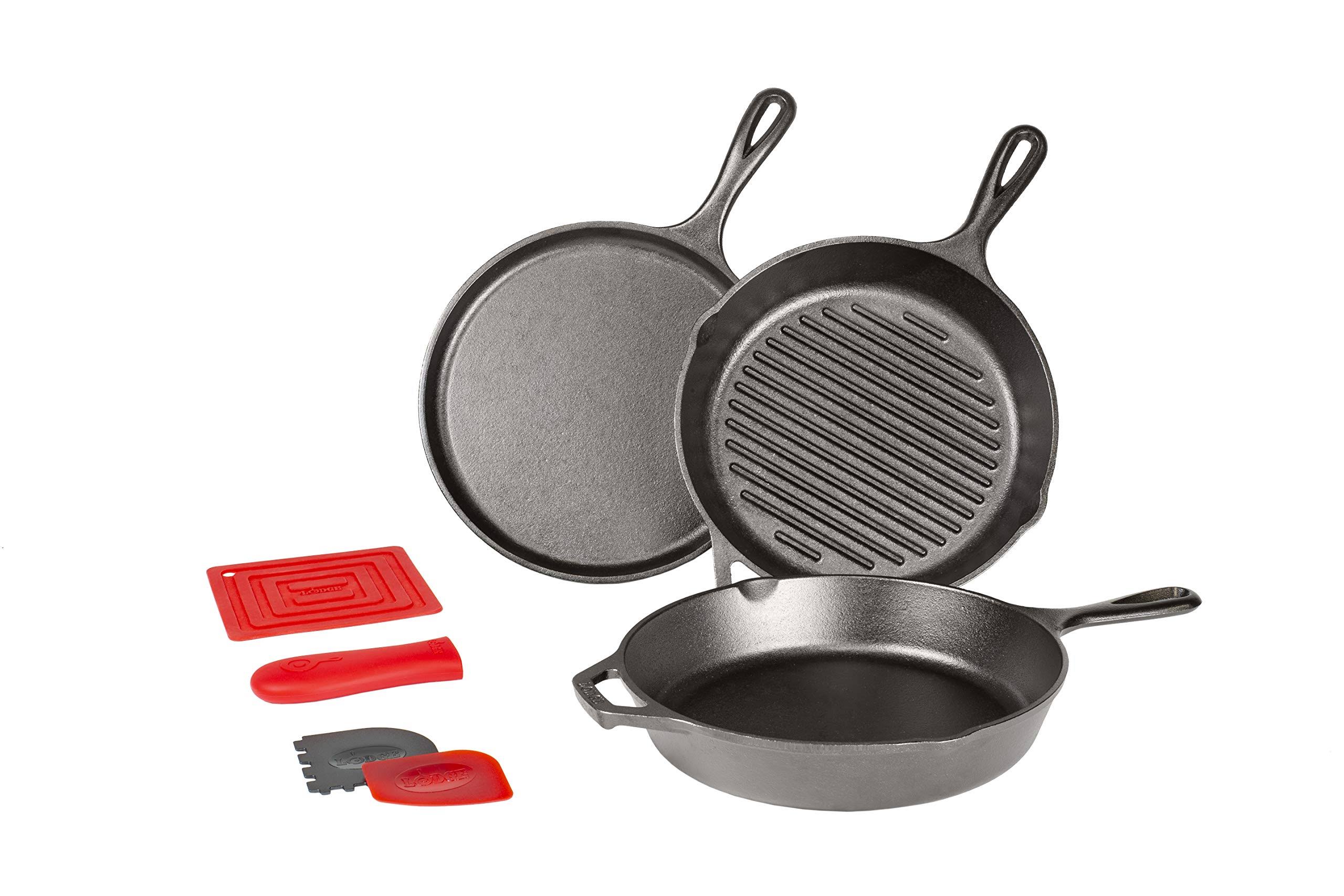 Lodge Essential Cast Iron Cookware Set Black