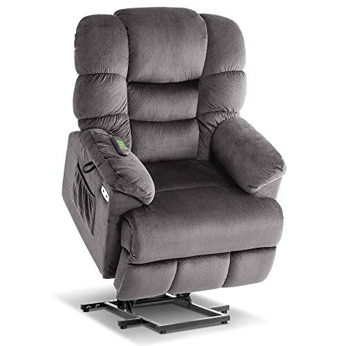 MCombo Triple Motor Power Lift Recliner Chair Sofa with Power Adjustable Headrest for Elderly People, Infinite Position, Fabric 7630 (Brown)