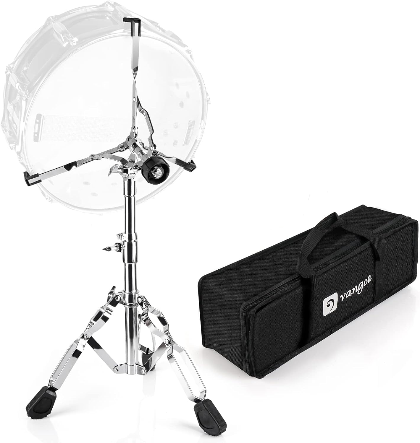 Vangoa Snare Drum Stand Lightweight Double Braced Adjustable Height with Carrying Bag Fit 10 to 15 Dia Drums