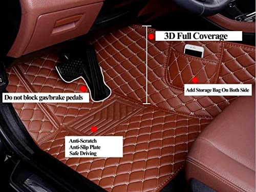 Custom car Floor mats for 96% of Cars, SUVs and Sports Cars, Full-Coverage Protective Floor mats for Men and Women, Non-Slip Leather Floor mats, All-Weather Luxury car mats-Gray-Black