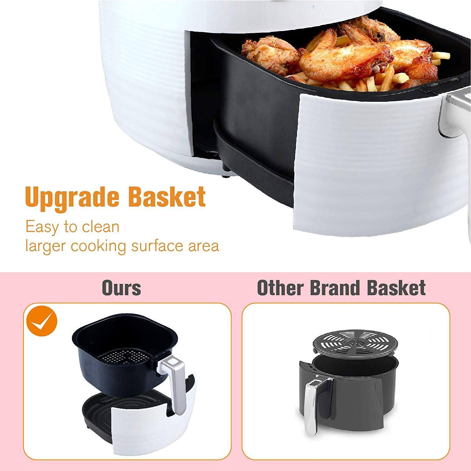 Kitchen Academy Air Fryer (50 Recipes) 5.8 qt Electric Hot Air Fryers XL Oven Oilless Cooker