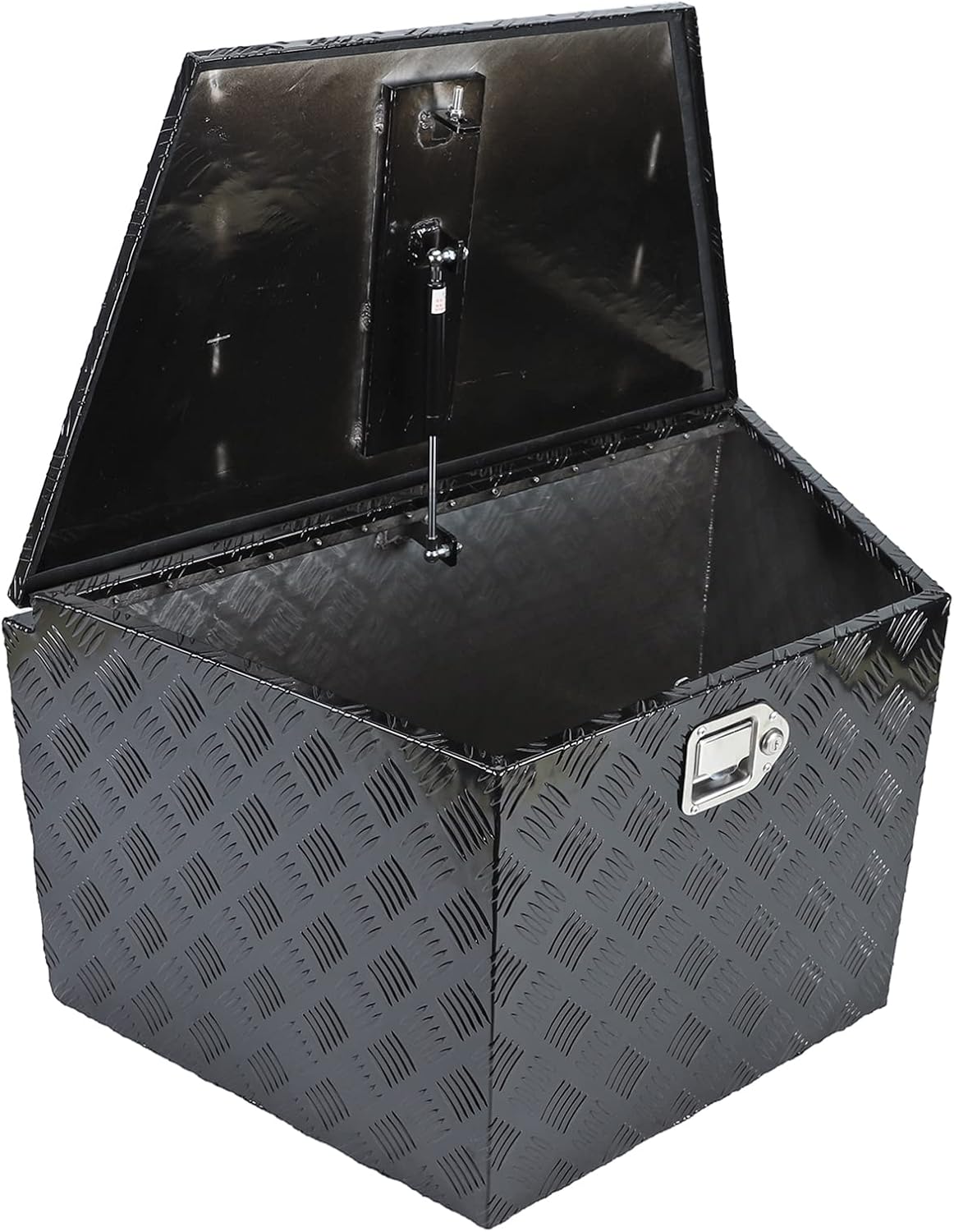 33"X19"X18"Black Aluminum Trailer Tongue Box Wide Utility Trailer Tongue Tool Box Pick Up Truck Tool Box w/Lock & Keys