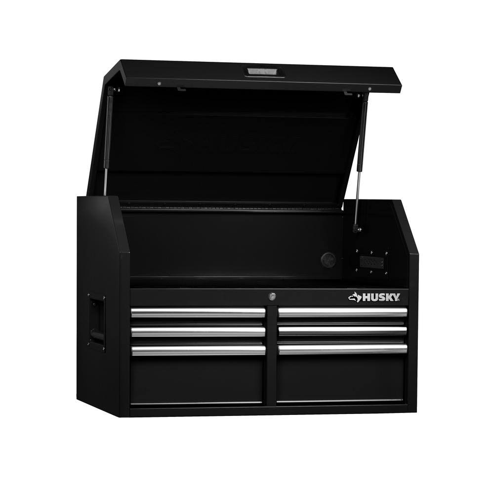 Husky 36 in. W 6-drawer, Deep Tool Chest in Gloss Black H36CH6XD