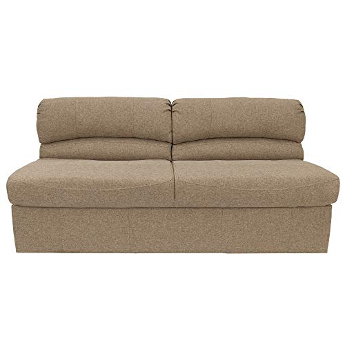 RecPro Charles RV 62" Jackknife Sofa | Love Seat | Sleeper Sofa | RV Furniture | RV Couches | Cloth (Oatmeal)