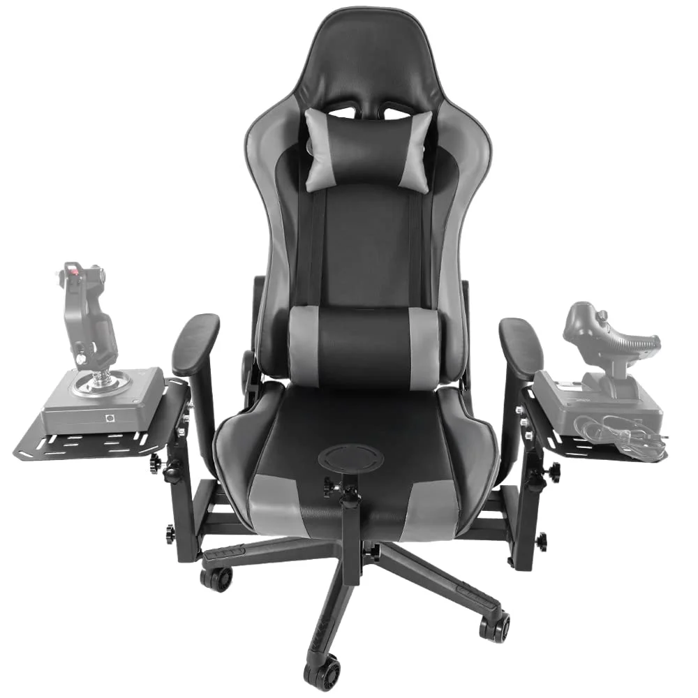 Supllueer Flight Sim Stand with Gaming Seat Fit Thrustmaster A10C Hotas Warthog Logitech X52