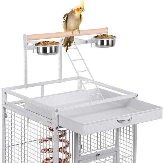 Yaheetech Rolling Metal Parrot Cage with Playtop - Pet Supplies online store