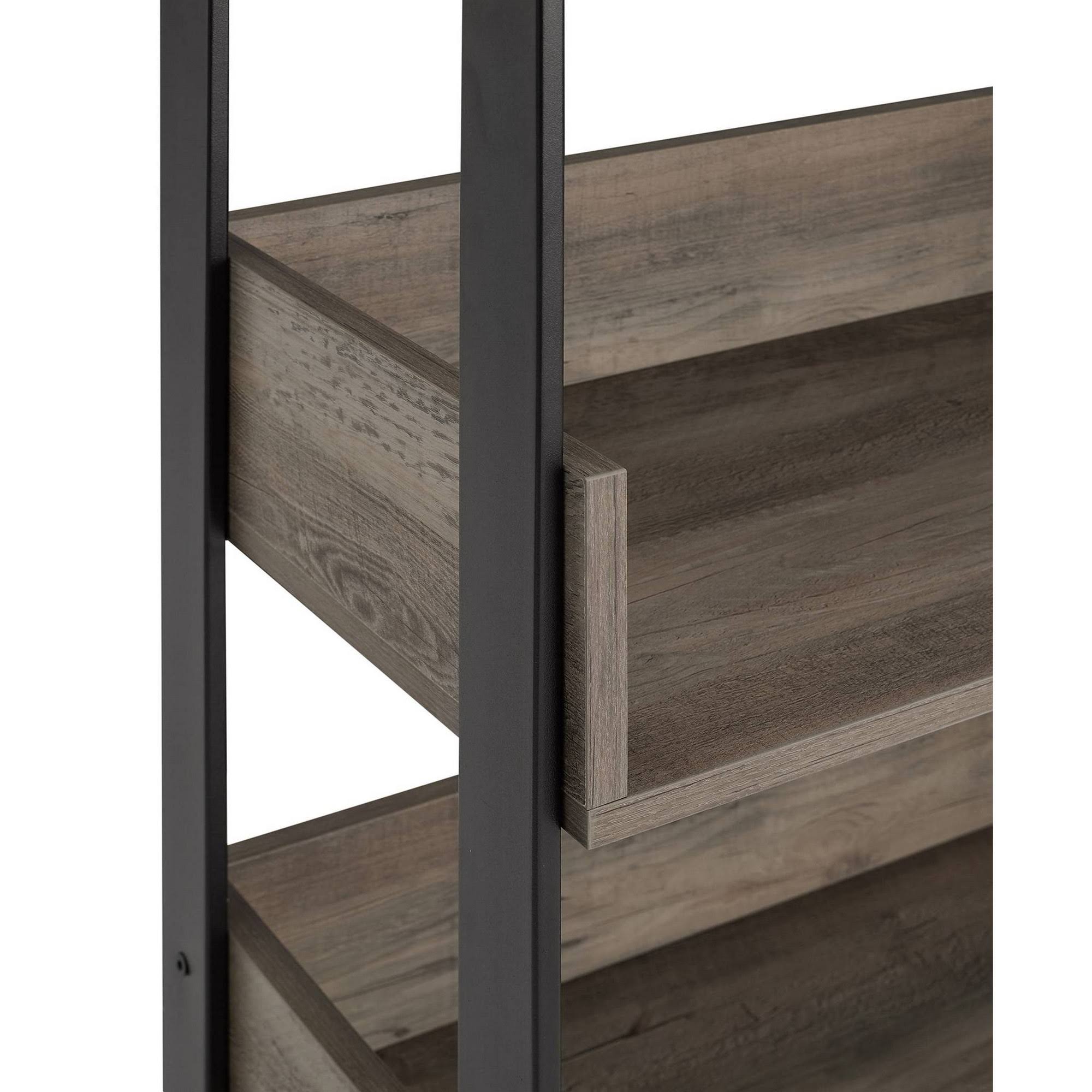 64x22 Remington Modern Industrial Box Shelf Bookcase Gray Wash - Saracina Home