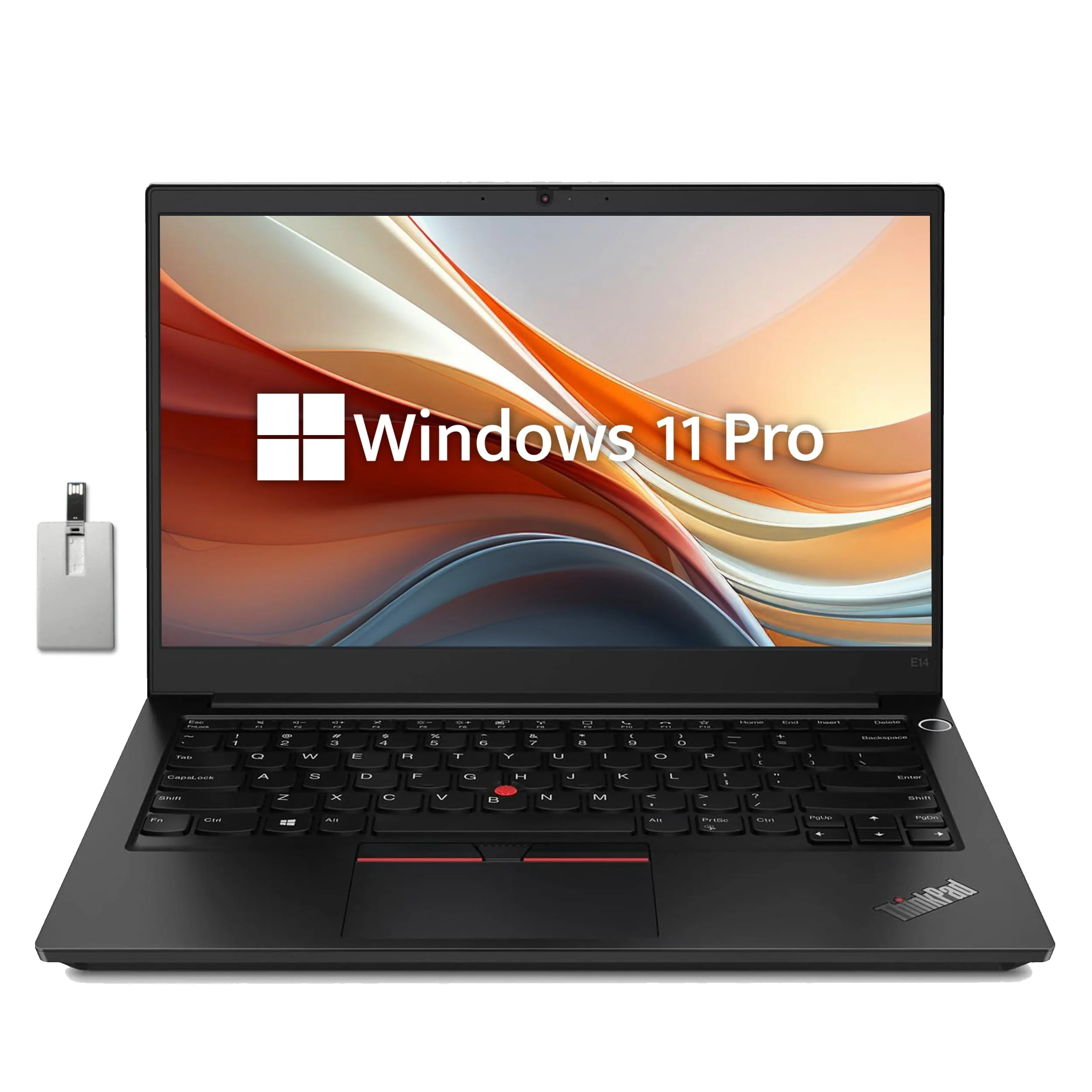 LENOVO ThinkPad E14 G3 14" FHD Business Laptop, AMD Ryzen 7 5700U, 16GB RAM, 1TB PCIe SSD, AMD Radeon Graphics, HD Camera, WiFi, HDMI, RJ-45, Win 10 Pro, Black, 32GB Hotface USB Card