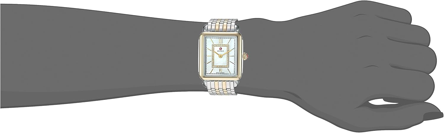 MICHELE Women's MWW06I000024 Deco Watch Head Analog Display Swiss Quartz Two Tone Watch
