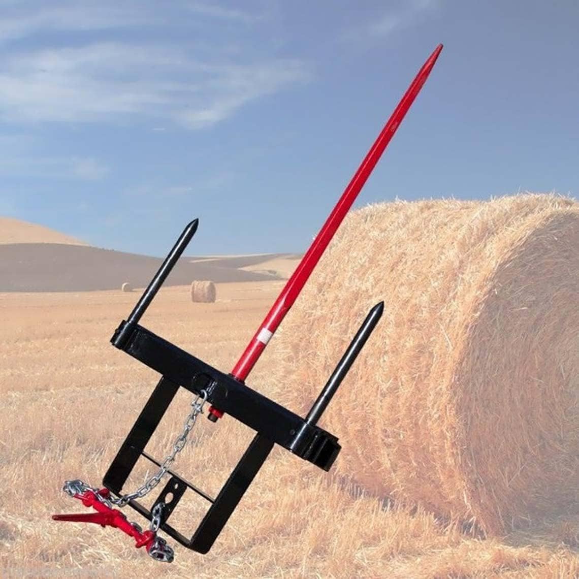 Titan Attachments Hay Spear Attachment 49 Bucket Universal 3,000 lb. Capacity