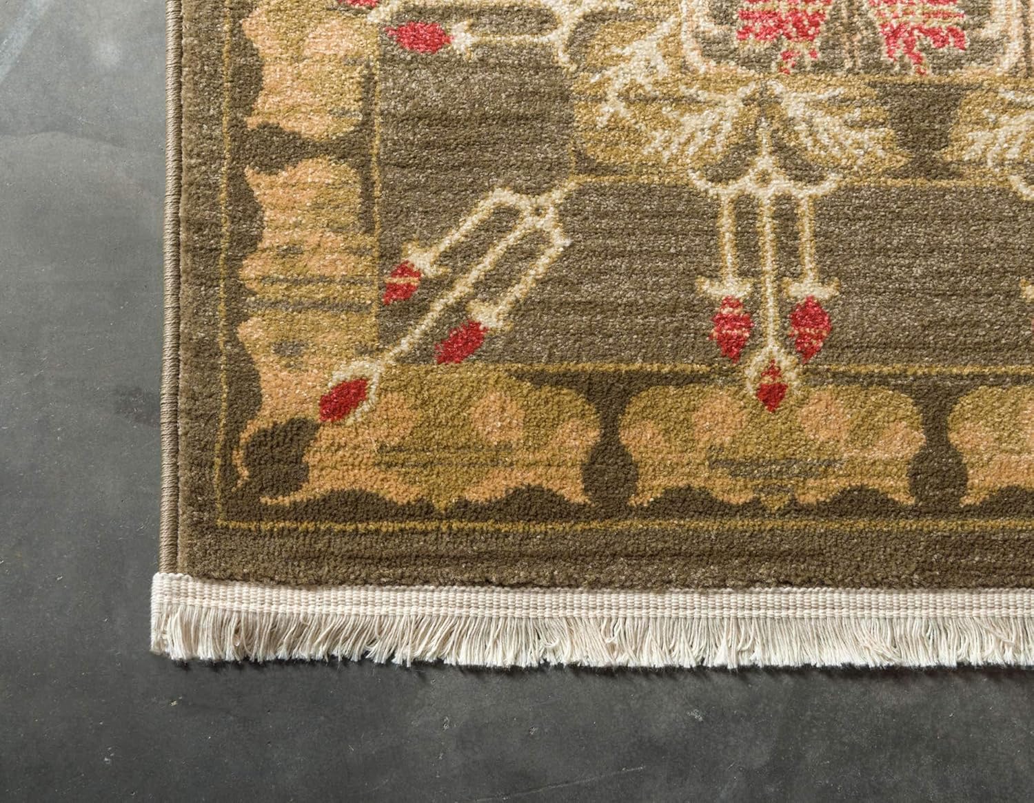 Unique Loom Edinburgh Collection Area Rug - Canmore (10' 6" x 16' 5" Rectangle, Brown/ Light Blue)