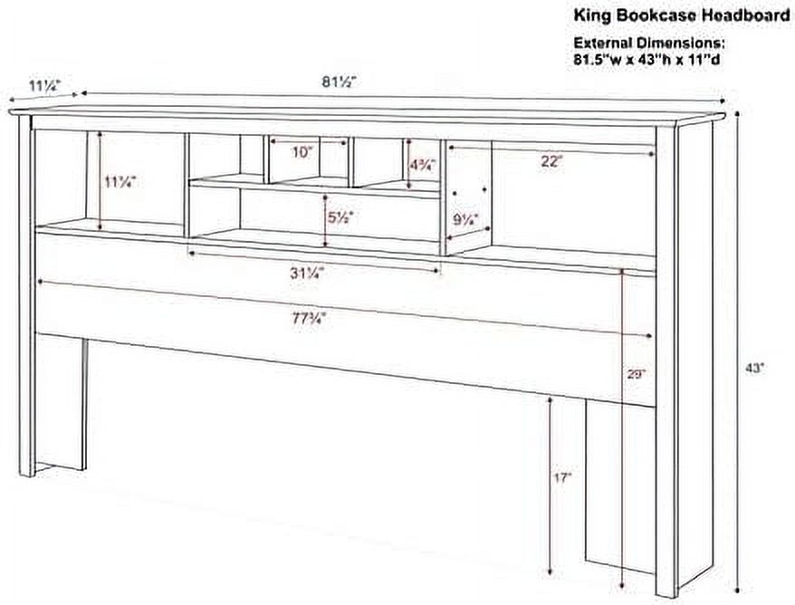Transitional Wood King Bookcase Headboard In Espresso