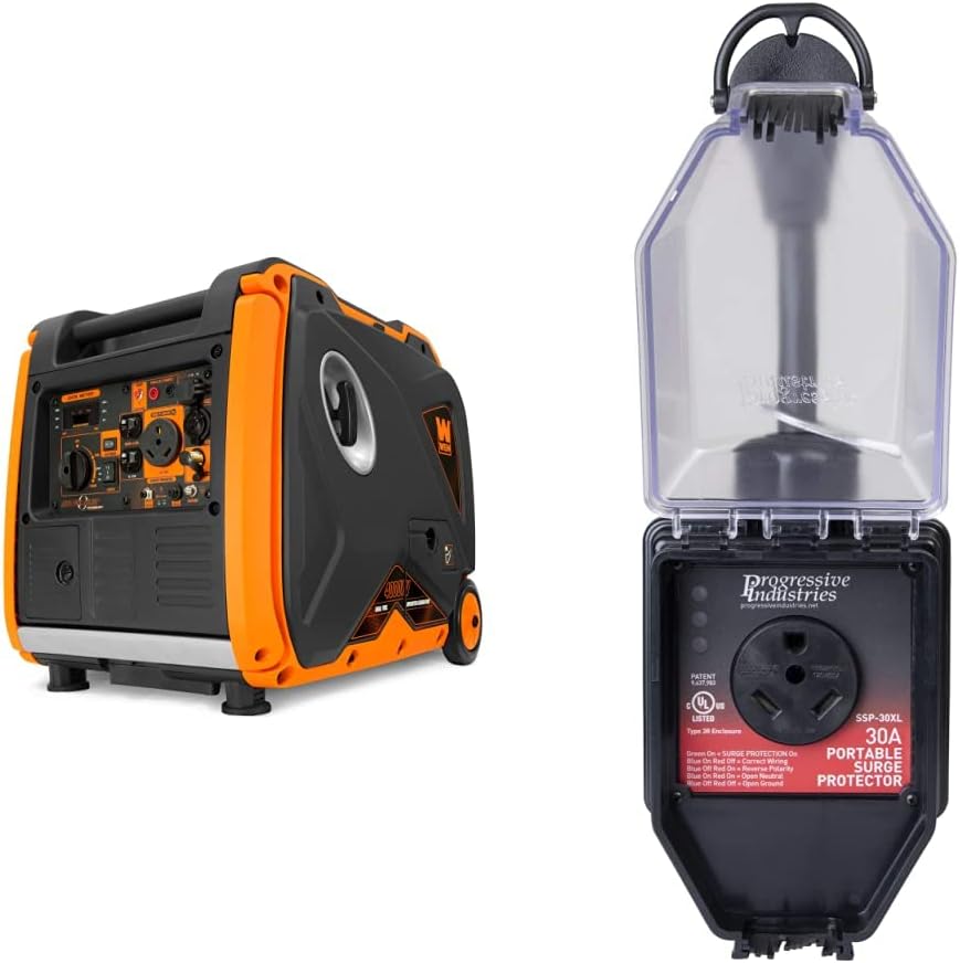WEN DF400i Super Quiet 4000-Watt Dual Fuel RV-Ready Electric Start Portable Inverter Generator with Fuel Shut-Off