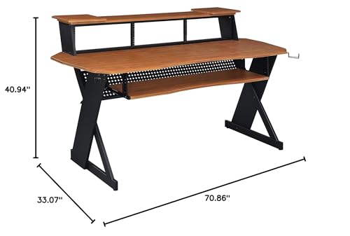 EX100 Series Music Studio Desk Workstation with 3 x 4U Rack (Cherry)
