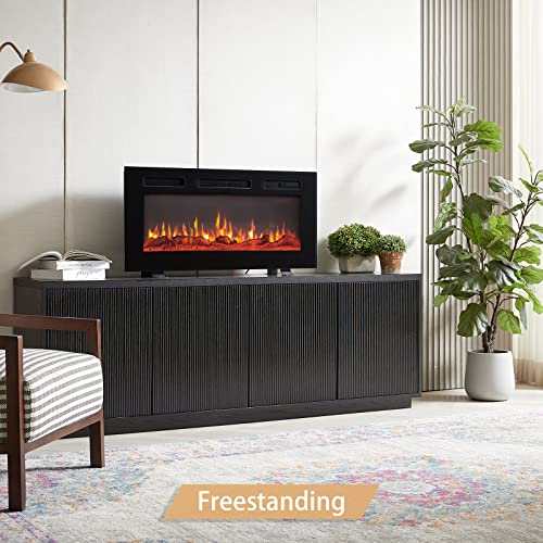 Efiretric® Grace 50" W 3 in 1 Electric Fireplace (EF451), Freestanding, Wall Mounted, Recessed, 9 Colors Flame Effect, TV Media Wall, Heater 750W/1500W, Remote Control