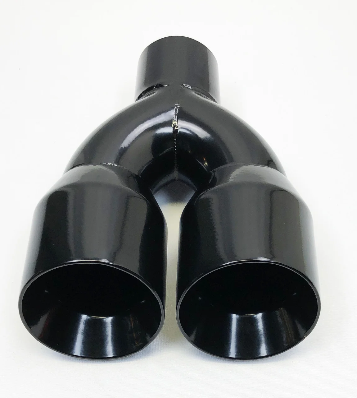 Exhaust Tip 2.50" Inlet 3.50" Outlet 9.50" long Dual Round Slant High Temperature Black Black Stainless Steel  WDWDRS35095-250-BK-SS Wesdon Exhaust Tip