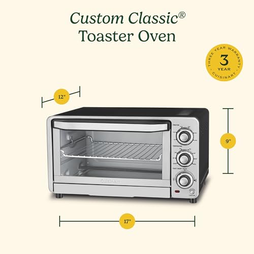 Cuisinart TOB-40N Custom Classic Toaster Oven Broiler, Brushed Stainless and Black