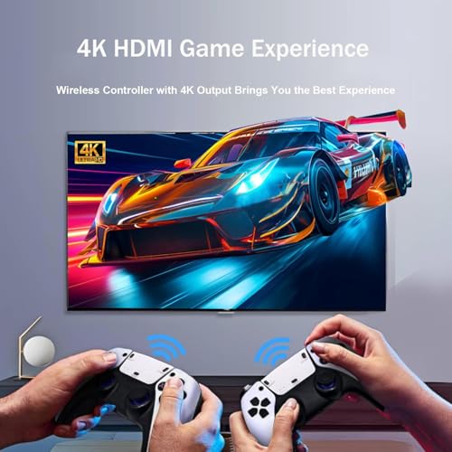 Wireless Retro Game Console Classic Plug and Play Retro Gaming Console with Built-in 23 Emulators 20000+ Games, 4K HDMI Output & 2.4G Wireless Controller Gamepad, Gifts for Christmas
