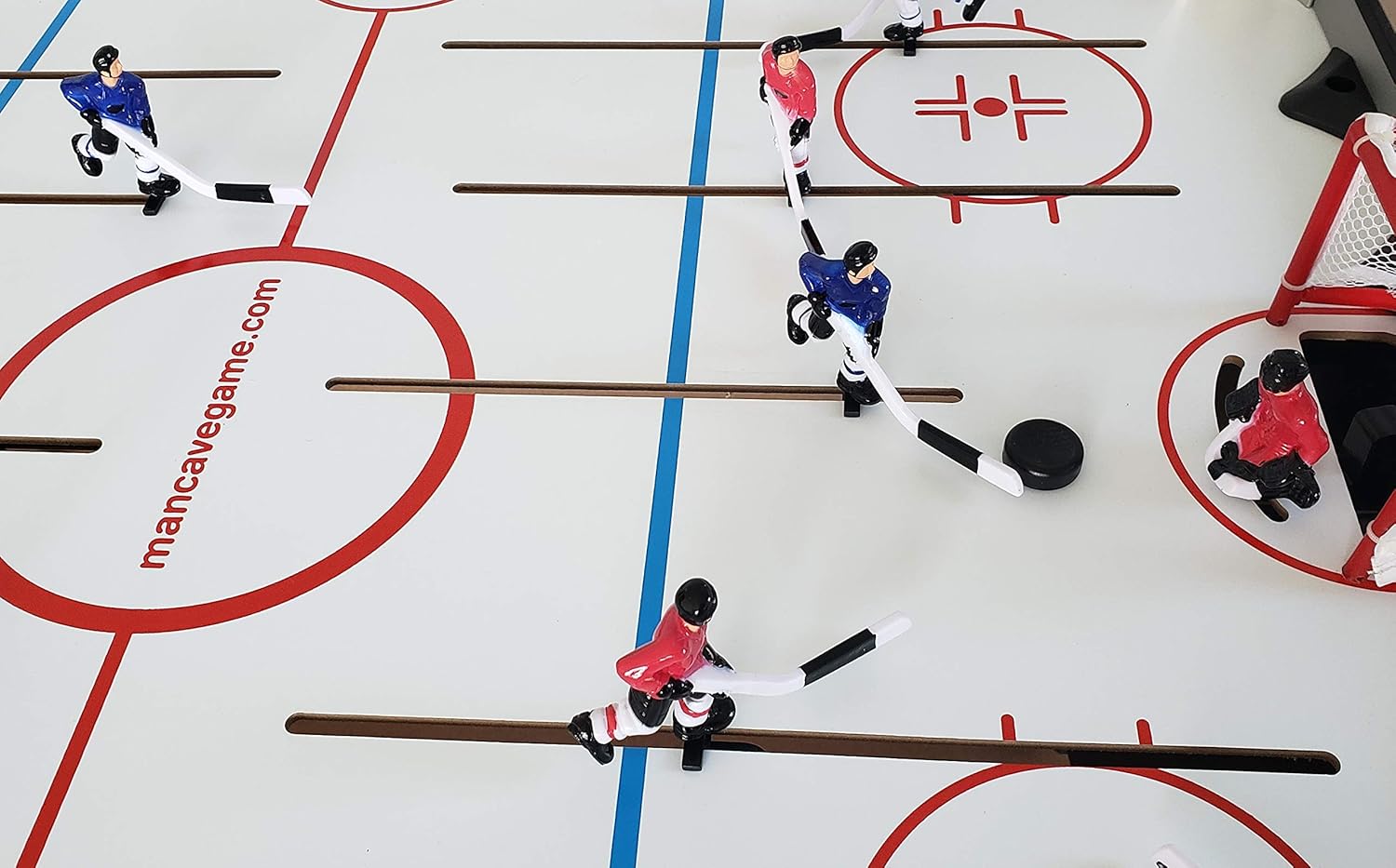 Mancave 40 Deluxe Rod Hockey Game Table. Head-to-Head Table Hockey Action with Electronic Scoring. Great Size, Durability & Easier for Kids to Play Than Dome Hockey.