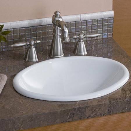 Cheviot Products Mini Vitreous China Oval Drop-In Bathroom Sink