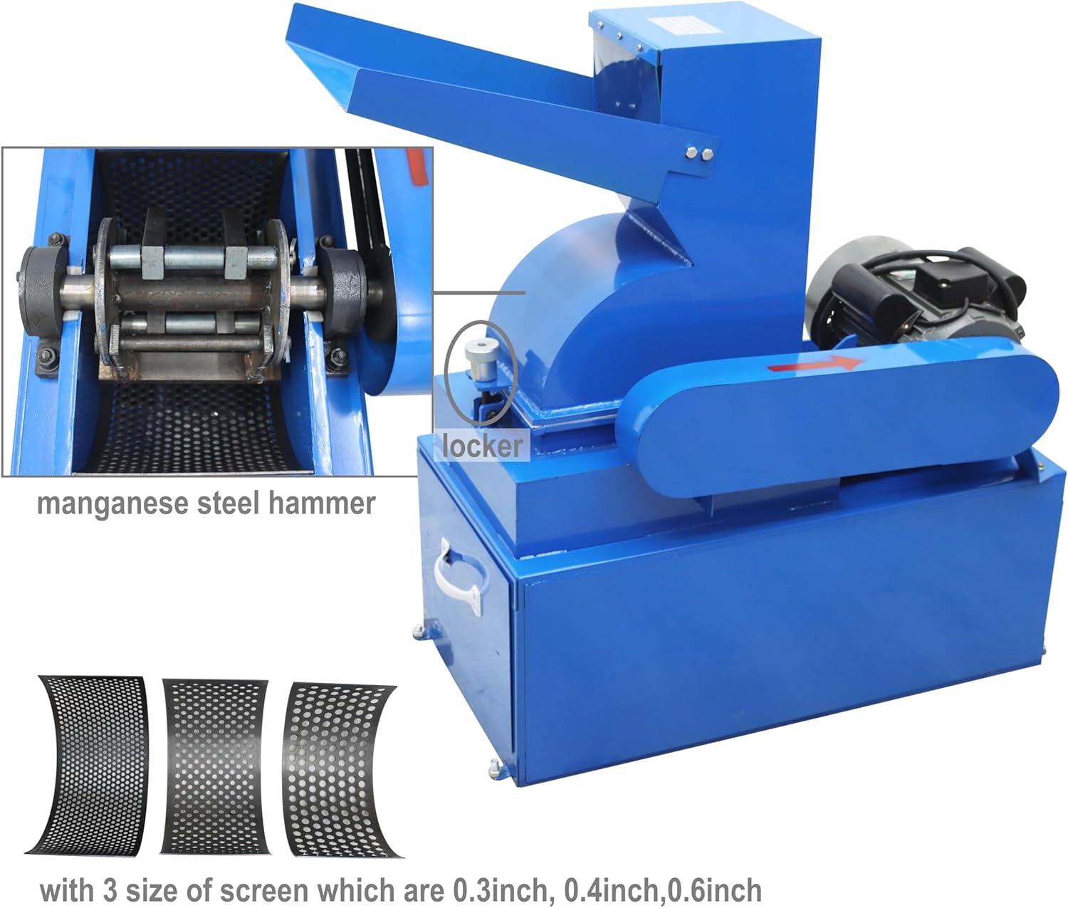 TECHTONGDA Hammer Crusher Hammer Glass Stone Rock Milling Machine Electric Shatter Grinder 220V 3KW