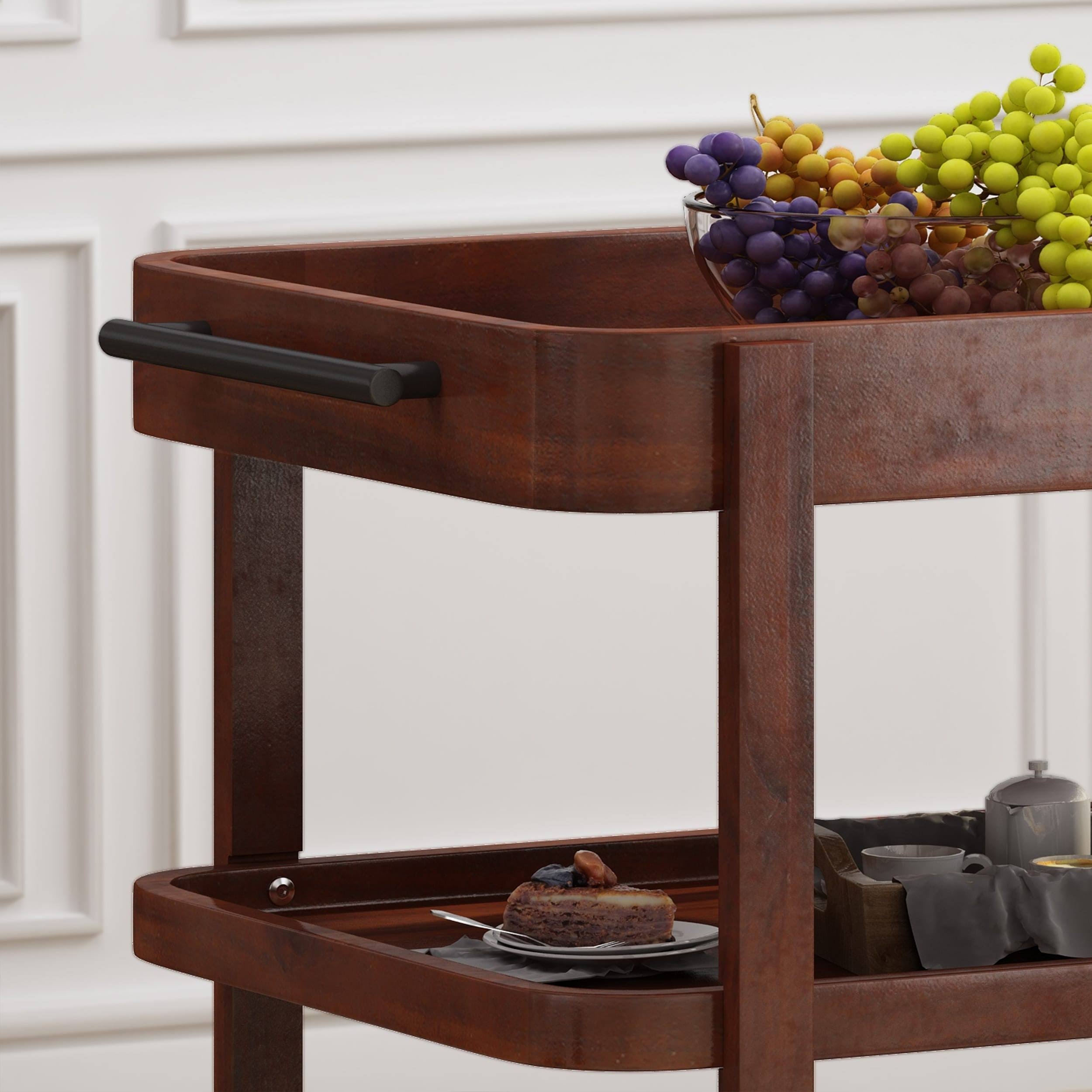 Noble House Bar Cart in Brown and Mahogany
