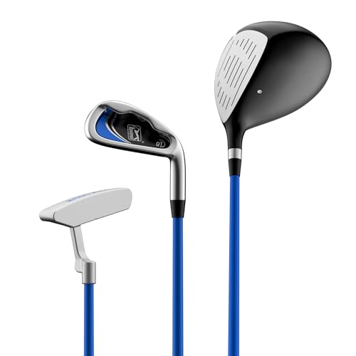 G1 Series Blue Kids Golf Club Set| Golf Clubs and Sets for Height 4'8"-5'2"| Complete Golf Club Sets w/a Golf Driver, Putter & Golf Bag| Young Men & Women Golf Clubs Ages 8-12