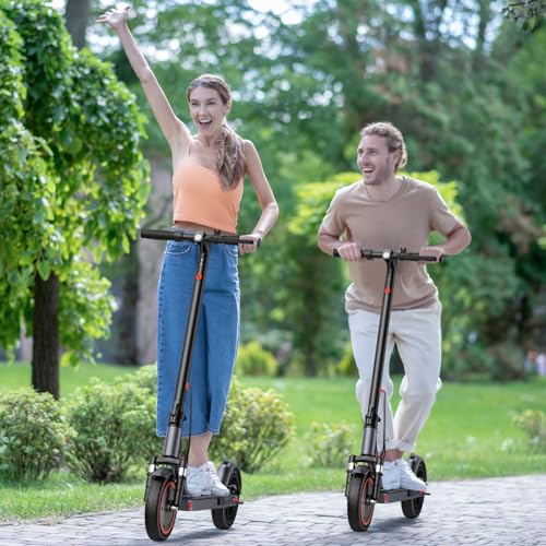 VOLPAM Electric Scooter, 350W/500W, 8.5/10 Tires, 12/21/28 Miles Range, 16/19/22Mph, Folding E-Scooter with Dual Braking