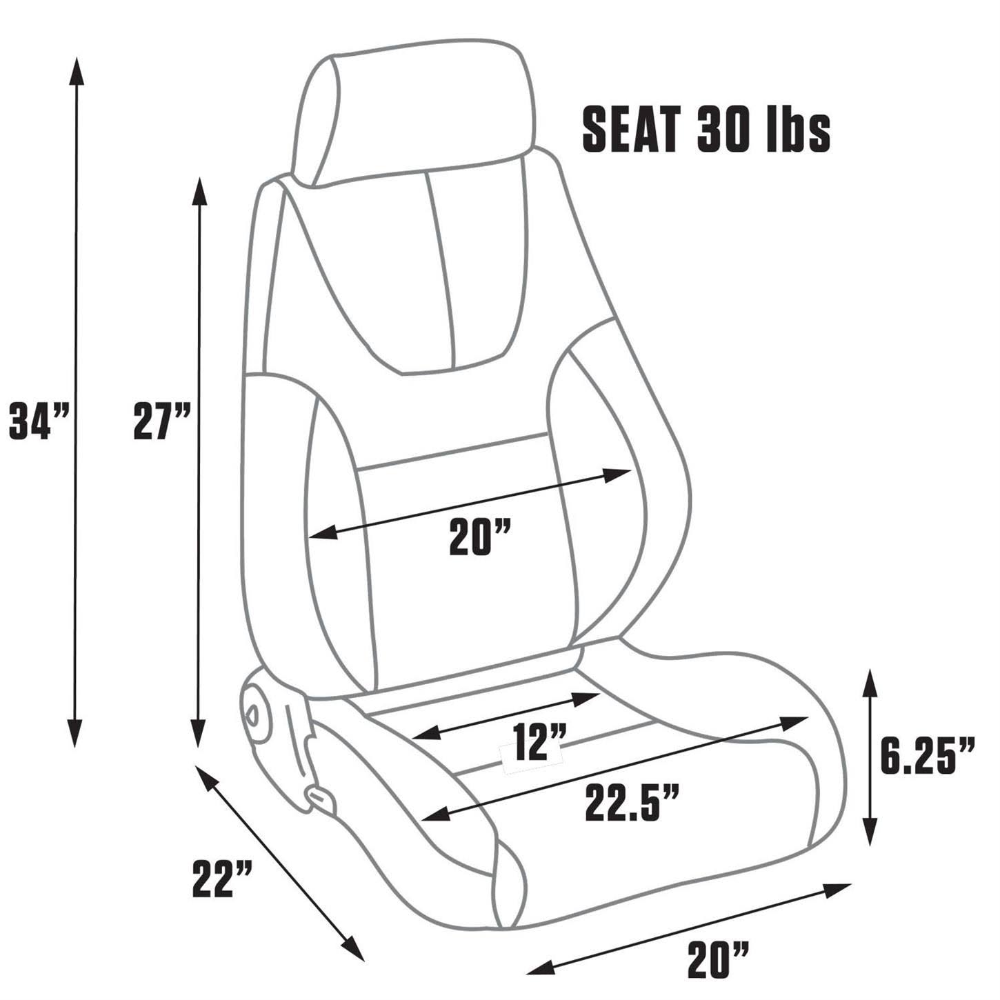Procar 80-1200-54L Elite Lumbar Series 1200 Seat Vinyl Beige Passenger Side 1969