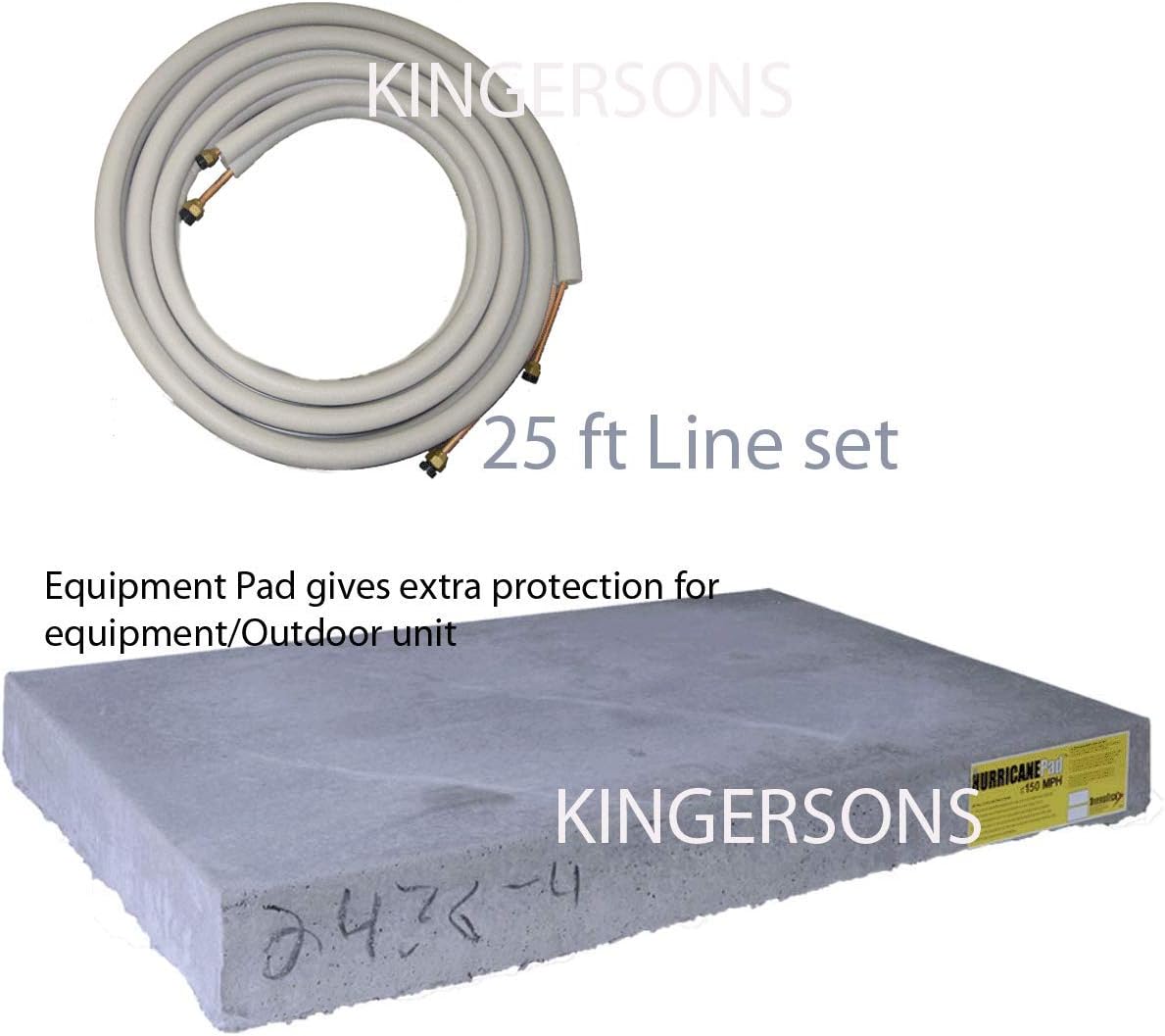 Mitsubishi 18,000 BTU SEER 18 Wall Mount Ductless Mini-Split Inverter Cool & Heat Pump System 1.5 Ton Energy Efficient with Lines & Pads