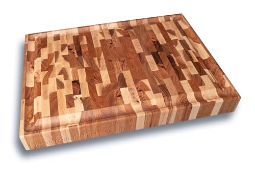Brandenberg End Grain Cutting Board (Maple) with Juice Groove great For Meats, 20 Inches x 14.5 Inches x 2.25 Inches Great Holiday Gift Idea