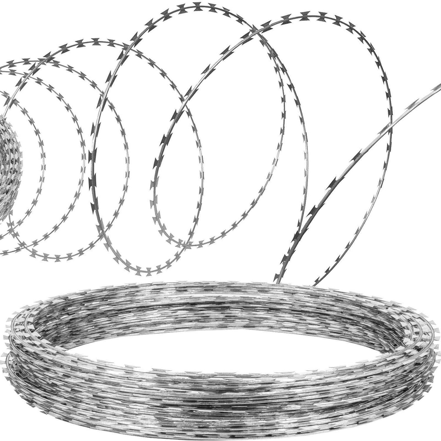 VEVOR Razor Wires 246ft Razor Barbed Wire 5 Coils Per Roll Razor Wire Fencing Razor Fence