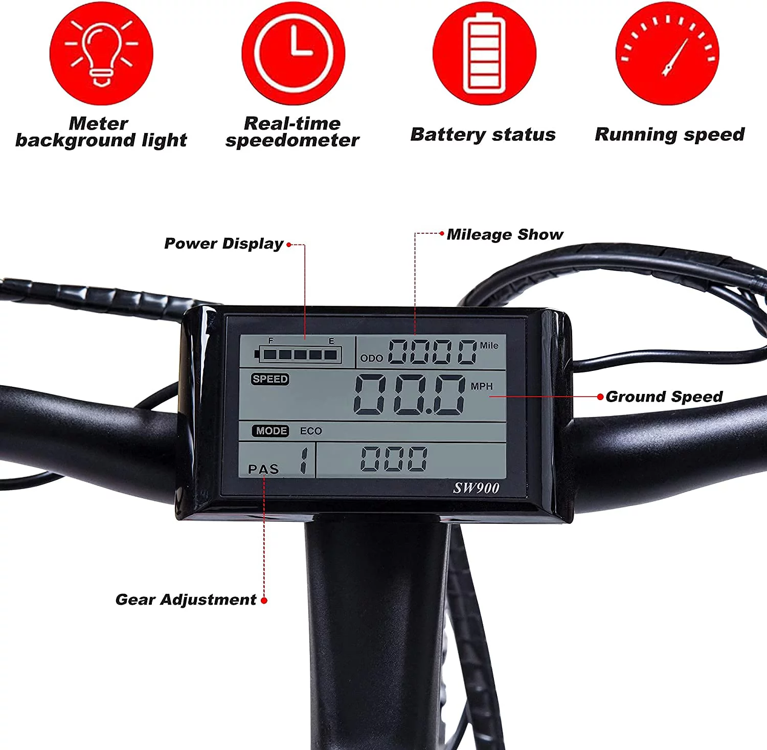 ECOTRIC Mountain Electric Bike Adults 26" E Bike 500W Powerful Motor 36V 12.5Ah Removable Lithium Battery City Commuter ebikes Suspension Fork 7 Speed