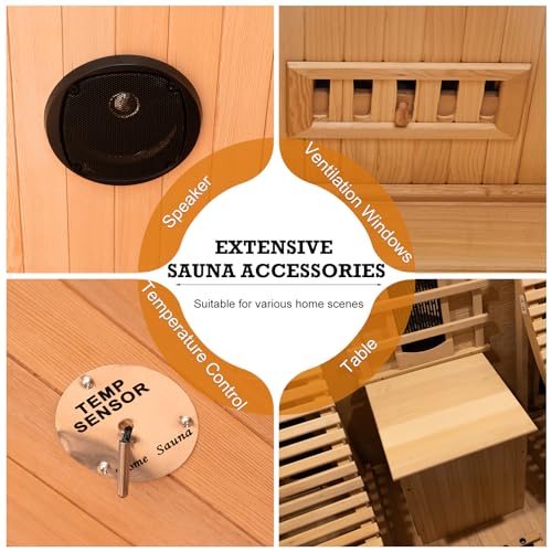 2 Person Portable Infrared Sauna, Oversize Full Body Home Sauna Spa for Relaxation & Detox, Dry Heated Saunas Tent with Remote Control, 2 Foldable Sauna Chairs(L 47.24" x W 35.43" x H 62.99")