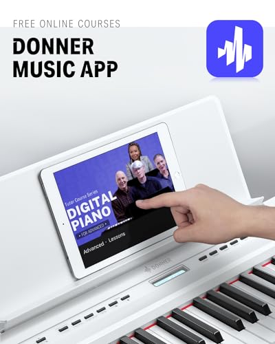 Donner DEP-20 Beginner Digital Piano 88 Key Full Size Weighted Keyboard, Portable Electric Piano with Furniture Stand, 3-Pedal Unit