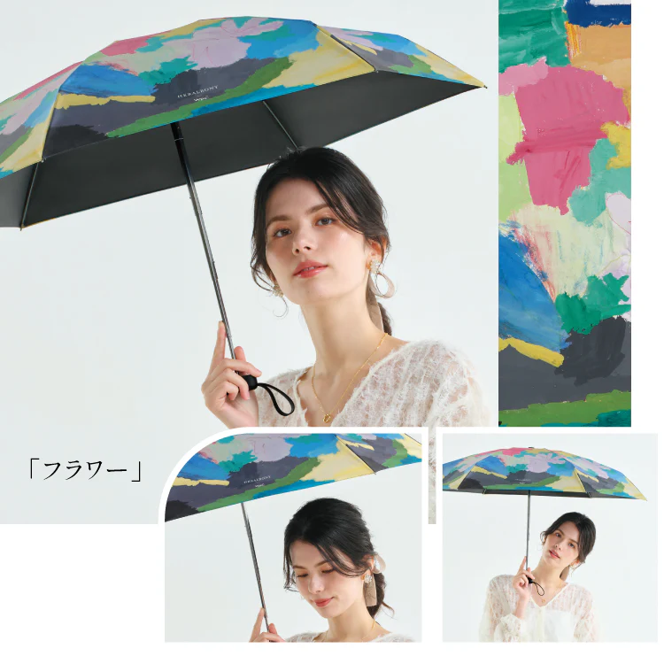 [Wpc. Official] Sun Umbrella Wpc. HERALBONY Art Sunshade Mini 50cm Complete Sunshade Heat Insulation UV Cut Rain and Sun Dual Use Ladies Folding Umbrella Foldable Umbrella Folding Umbrella