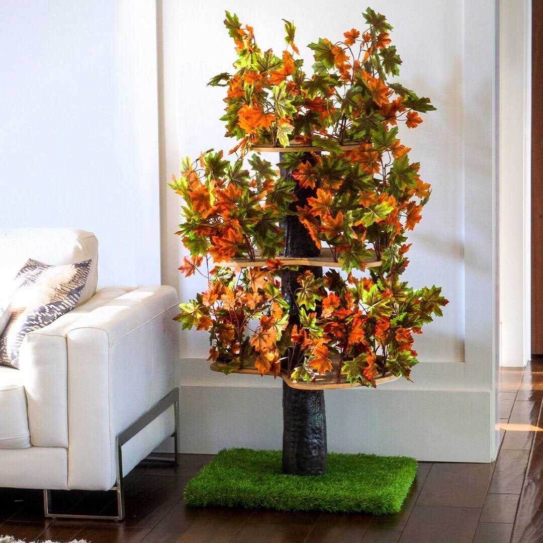 On2 Pets 4ft Interchangeable Leaves Cat Activity Tree Indoor Cat Tower - Pet Supplies online store