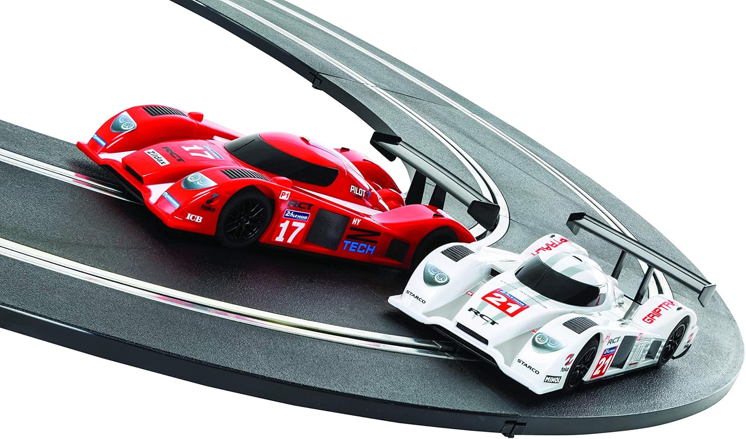 Scalextric C1368T 24 Hr Le Mans Sports Cars Slot Car Analog 1:32 Race Track Set, Red/White/Black