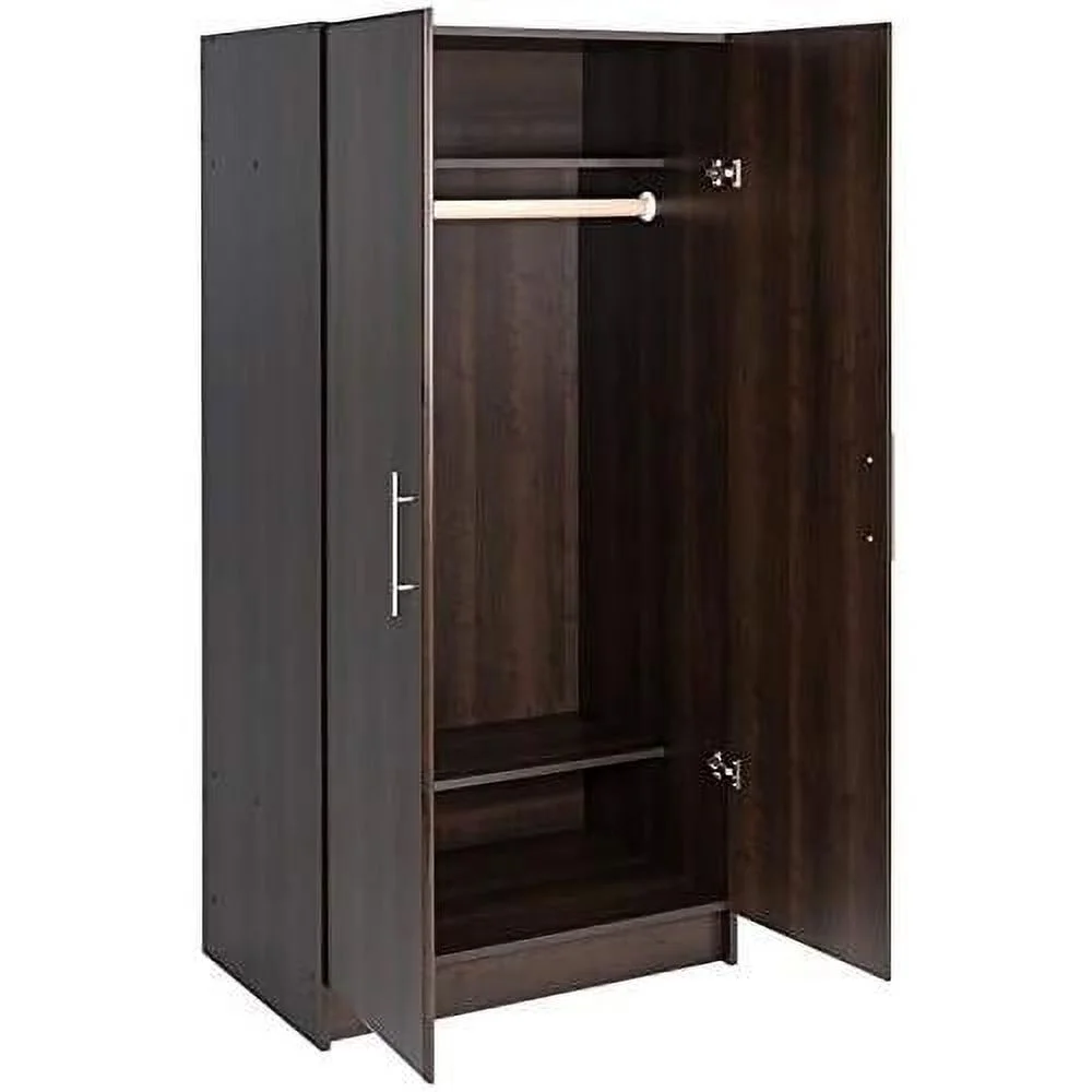 Contemporary 32" Wardrobe Armoire In Espresso