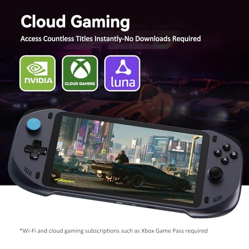 OnePro Cloud Handheld Portable Remote Play Gaming Console, For Xbox Cloud Gaming, NVIDIA GeForce NOW, Playstation, PC, Long-Battery Life, 7" 1080P Touchscreen, Lightweight Retro Game Handheld - 64G