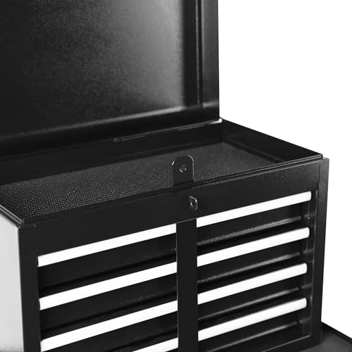 Rolling Tool Chest, 5-Drawer Rolling Tool Storage Cabinet with Detachable Top Tool Box, Liner, Universal Lockable Wheels, Adjustable Shelf, Locking Mechanism,Tool Cart for Garage Workshop