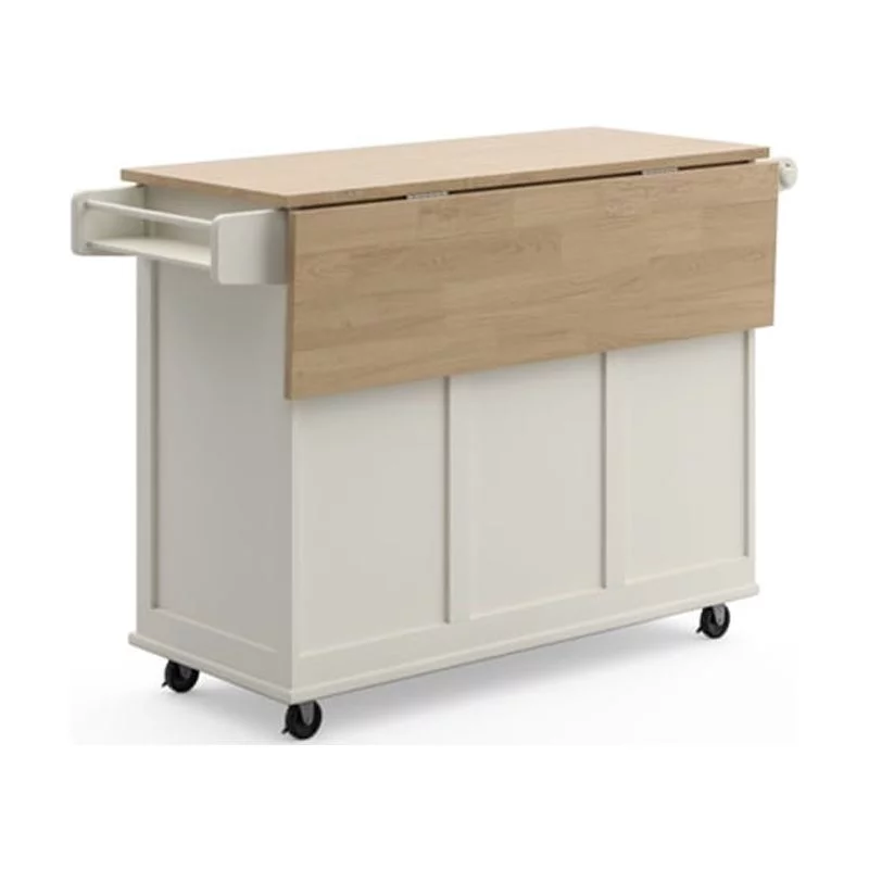 Hawthorne Collections Traditional Wood Kitchen Cart in White