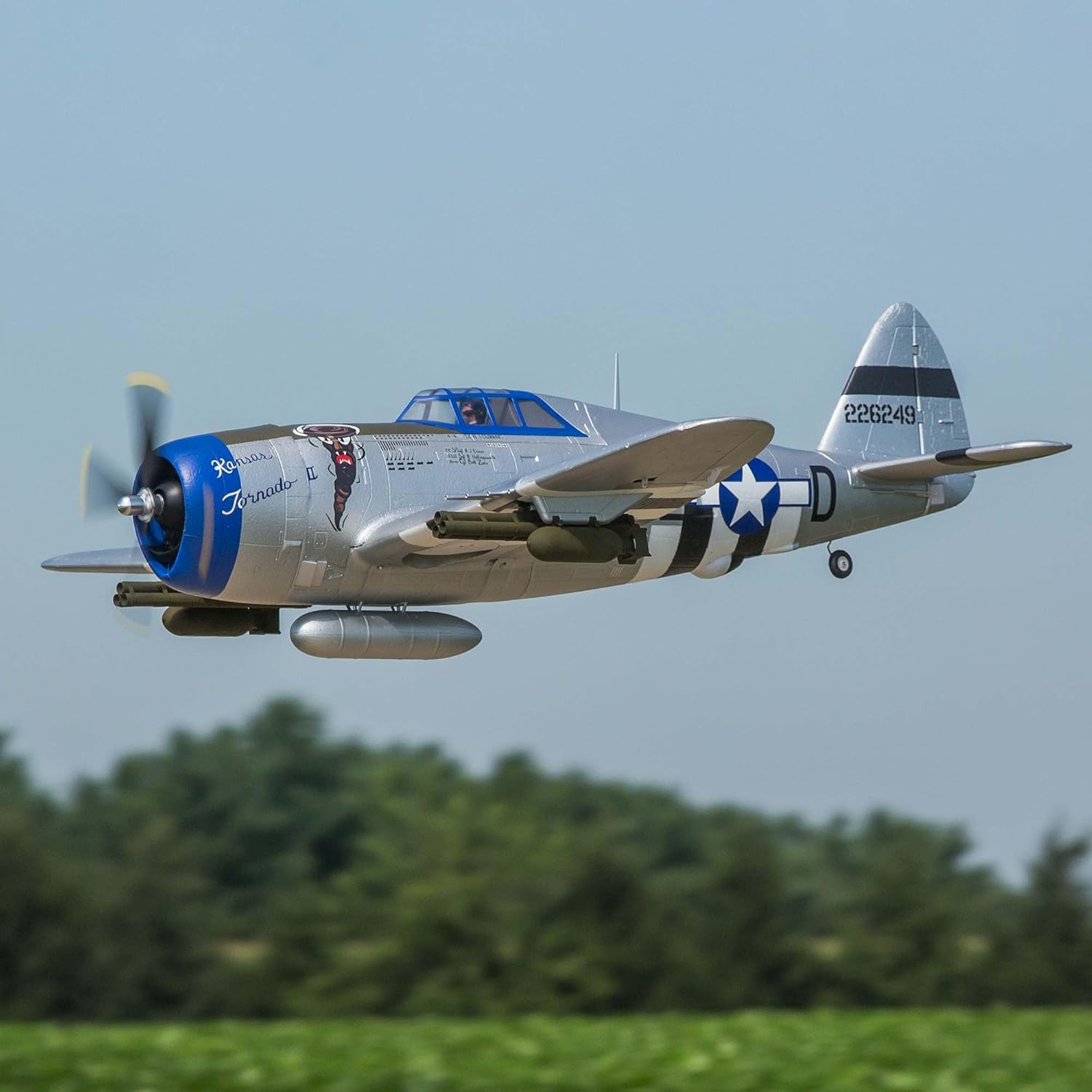 E-flite RC Airplane P-47 Razorback 1.2m BNF Basic-Transmitter Battery and Charger Not Included EFL08450 Airplanes B&F Electric