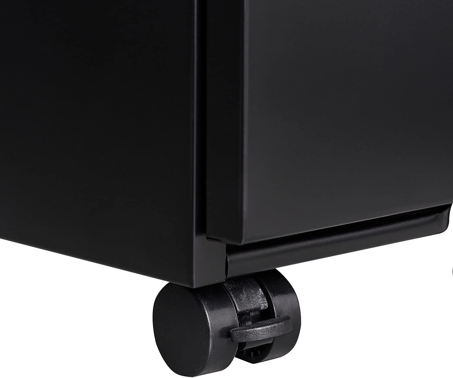 Mobile Printer Stand with Drawers and Lockable Wheels, 3-Drawer Office Storage Filing Cabinet with Lock for Legal Letter Size, Pre-Assembled Metal File Cabinet Except Wheels Under Desk Black