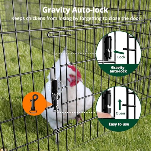 PawGiant Chicken Coop Chicken Run Pen for Yard with Cover 130"×40"×40" Outdoor Metal Portable Chicken Tractor Cage Enclosure Crate Outside for Small Animals Duck Rabbit Hen