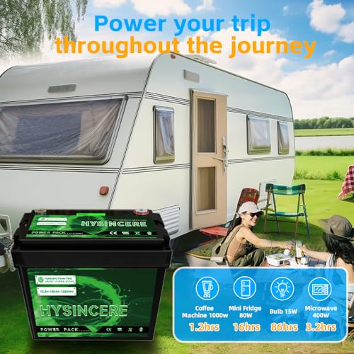 12V 100Ah LiFePO4 Lithium Battery, 100A BMS Deep Cycle Rechargeable Lithium Battery with Up to 4000 Cycles for RV, Solar, Trolling Motor, Travel Trailer, Energy Storage