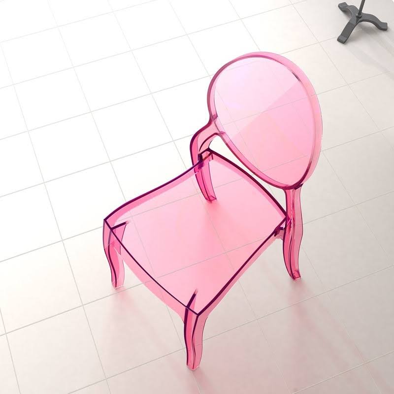 Elizabeth Polycarbonate Dining Chair Transparent Pink, Set of 2