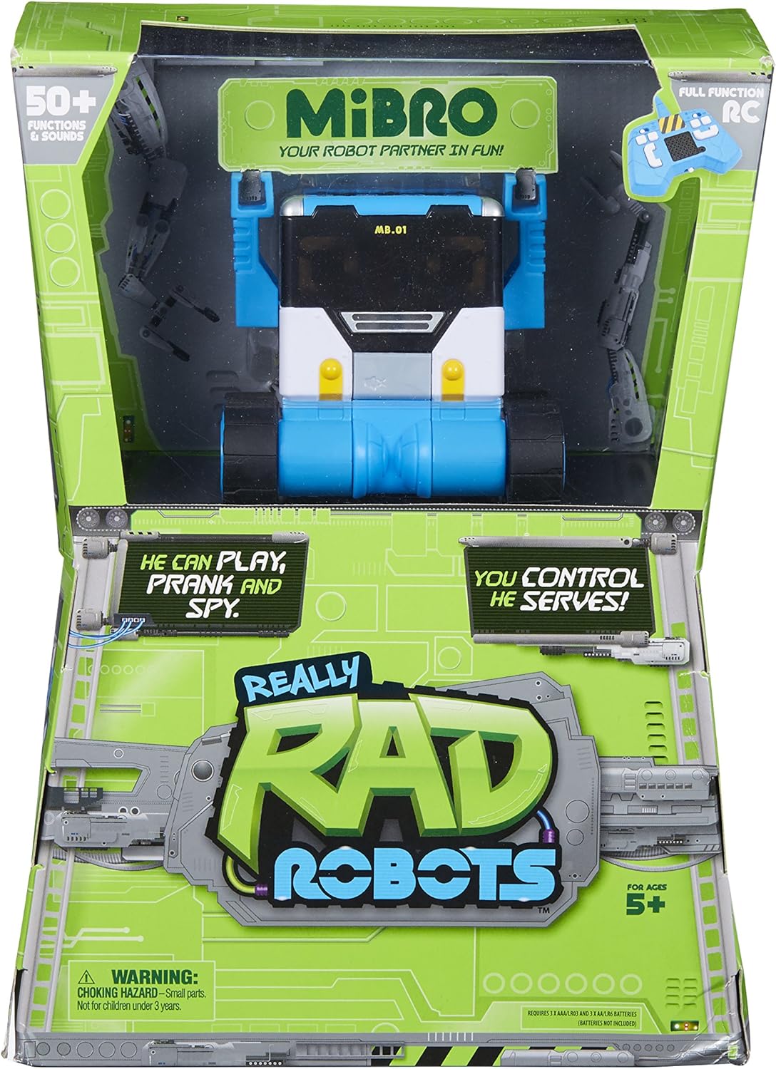 Really RAD Robots MiBRO - Interactive Remote Control Robot with Accessories, 50+ Functions & Sounds - Your Personal Prank Bot | Plays, Talks, and Pranks